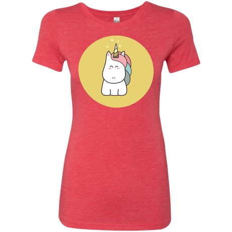 T-Shirts Vintage Red / S Kawaii Unicorn Women's Triblend T-Shirt