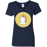 T-Shirts Navy / S Kawaii Unicorn Women's V-Neck T-Shirt