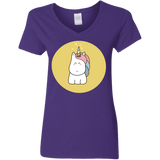 T-Shirts Purple / S Kawaii Unicorn Women's V-Neck T-Shirt