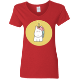 T-Shirts Red / S Kawaii Unicorn Women's V-Neck T-Shirt