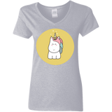 T-Shirts Sport Grey / S Kawaii Unicorn Women's V-Neck T-Shirt