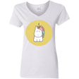 T-Shirts White / S Kawaii Unicorn Women's V-Neck T-Shirt