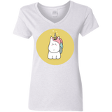 T-Shirts White / S Kawaii Unicorn Women's V-Neck T-Shirt