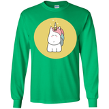 T-Shirts Irish Green / YS Kawaii Unicorn Youth Long Sleeve T-Shirt