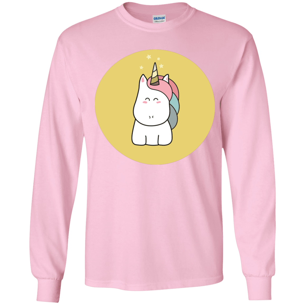 T-Shirts Light Pink / YS Kawaii Unicorn Youth Long Sleeve T-Shirt