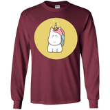 T-Shirts Maroon / YS Kawaii Unicorn Youth Long Sleeve T-Shirt