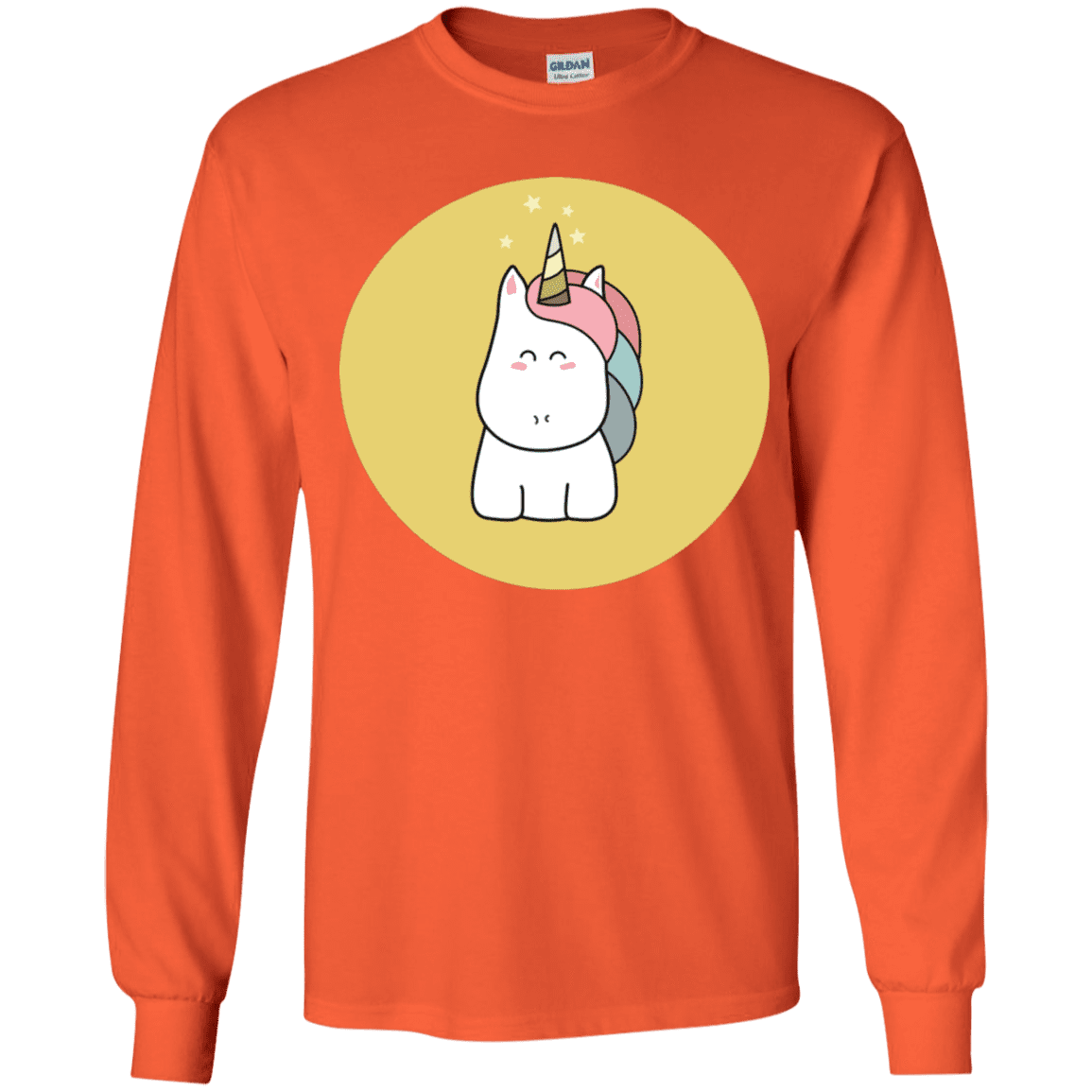 T-Shirts Orange / YS Kawaii Unicorn Youth Long Sleeve T-Shirt