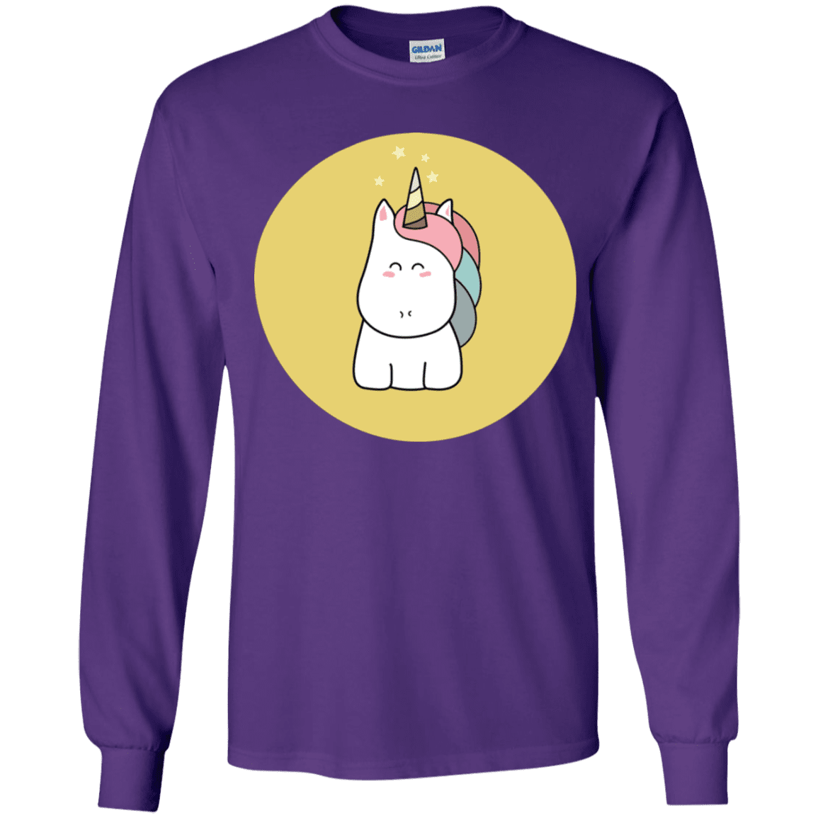 T-Shirts Purple / YS Kawaii Unicorn Youth Long Sleeve T-Shirt