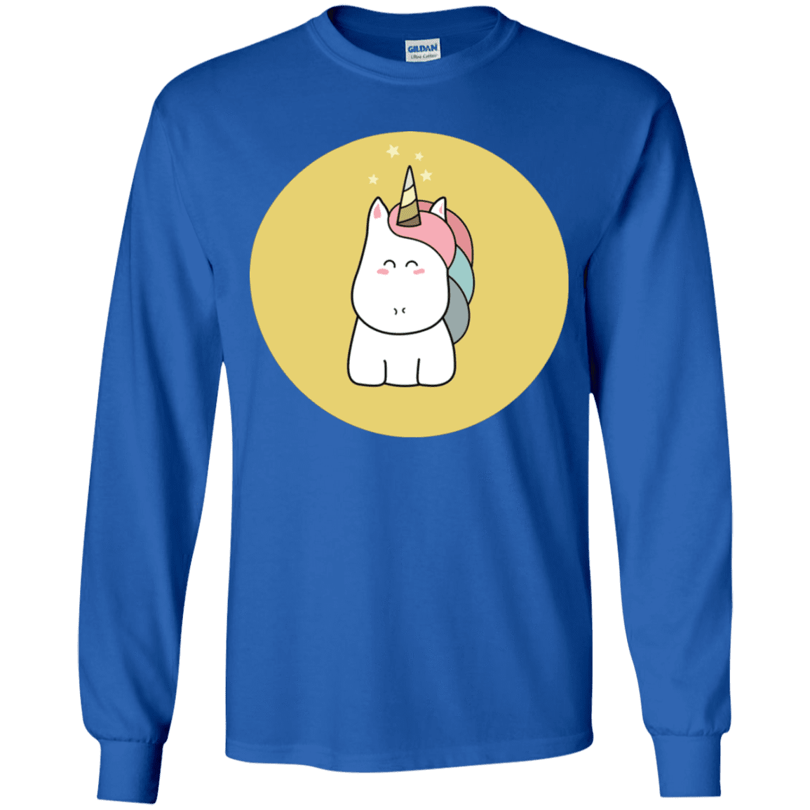 T-Shirts Royal / YS Kawaii Unicorn Youth Long Sleeve T-Shirt