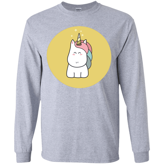 T-Shirts Sport Grey / YS Kawaii Unicorn Youth Long Sleeve T-Shirt