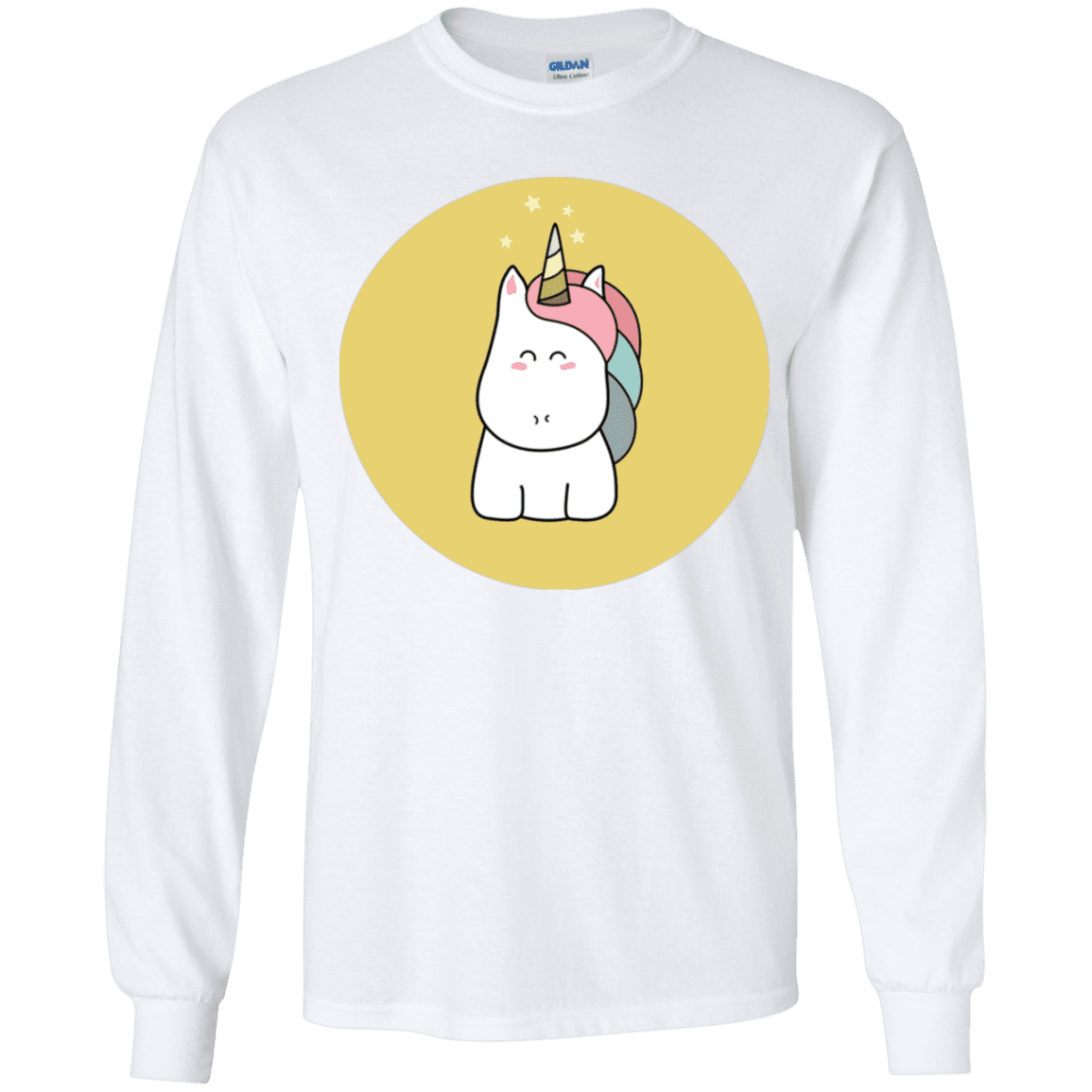 T-Shirts White / YS Kawaii Unicorn Youth Long Sleeve T-Shirt