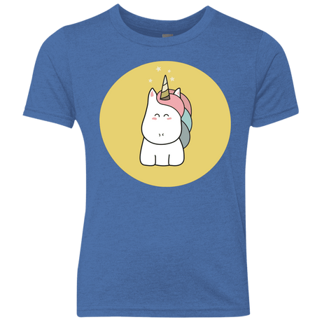 T-Shirts Vintage Royal / YXS Kawaii Unicorn Youth Triblend T-Shirt
