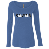 T-Shirts Vintage Royal / Small Kawaii Women's Triblend Long Sleeve Shirt