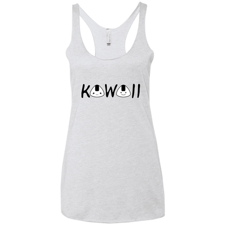 T-Shirts Heather White / X-Small Kawaii Women's Triblend Racerback Tank