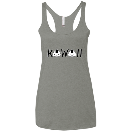 T-Shirts Venetian Grey / X-Small Kawaii Women's Triblend Racerback Tank