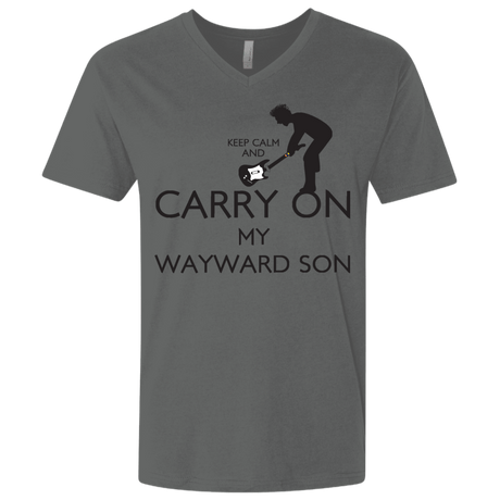 T-Shirts Heavy Metal / X-Small Keep Calm and Carry On My Wayward Son! Men's Premium V-Neck