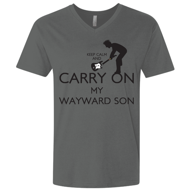 T-Shirts Heavy Metal / X-Small Keep Calm and Carry On My Wayward Son! Men's Premium V-Neck