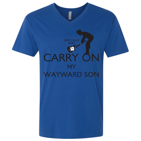 T-Shirts Royal / X-Small Keep Calm and Carry On My Wayward Son! Men's Premium V-Neck