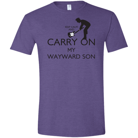T-Shirts Heather Purple / S Keep Calm and Carry On My Wayward Son! Men's Semi-Fitted Softstyle
