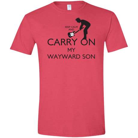 T-Shirts Heather Red / S Keep Calm and Carry On My Wayward Son! Men's Semi-Fitted Softstyle