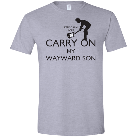 T-Shirts Sport Grey / X-Small Keep Calm and Carry On My Wayward Son! Men's Semi-Fitted Softstyle