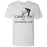 T-Shirts Heather White / S Keep Calm and Carry On My Wayward Son! Men's Triblend T-Shirt