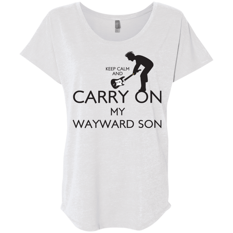 T-Shirts Heather White / X-Small Keep Calm and Carry On My Wayward Son! Triblend Dolman Sleeve