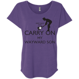T-Shirts Purple Rush / X-Small Keep Calm and Carry On My Wayward Son! Triblend Dolman Sleeve
