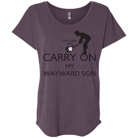 T-Shirts Vintage Purple / X-Small Keep Calm and Carry On My Wayward Son! Triblend Dolman Sleeve