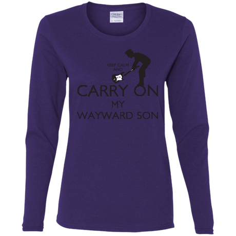 T-Shirts Purple / S Keep Calm and Carry On My Wayward Son! Women's Long Sleeve T-Shirt