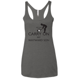 T-Shirts Premium Heather / X-Small Keep Calm and Carry On My Wayward Son! Women's Triblend Racerback Tank