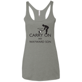 T-Shirts Venetian Grey / X-Small Keep Calm and Carry On My Wayward Son! Women's Triblend Racerback Tank