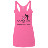 T-Shirts Vintage Pink / X-Small Keep Calm and Carry On My Wayward Son! Women's Triblend Racerback Tank
