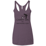 T-Shirts Vintage Purple / X-Small Keep Calm and Carry On My Wayward Son! Women's Triblend Racerback Tank
