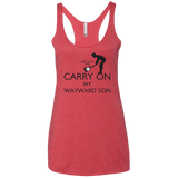 T-Shirts Vintage Red / X-Small Keep Calm and Carry On My Wayward Son! Women's Triblend Racerback Tank