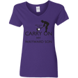 T-Shirts Purple / S Keep Calm and Carry On My Wayward Son! Women's V-Neck T-Shirt