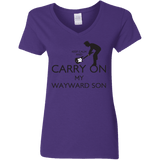 T-Shirts Purple / S Keep Calm and Carry On My Wayward Son! Women's V-Neck T-Shirt