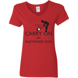 T-Shirts Red / S Keep Calm and Carry On My Wayward Son! Women's V-Neck T-Shirt