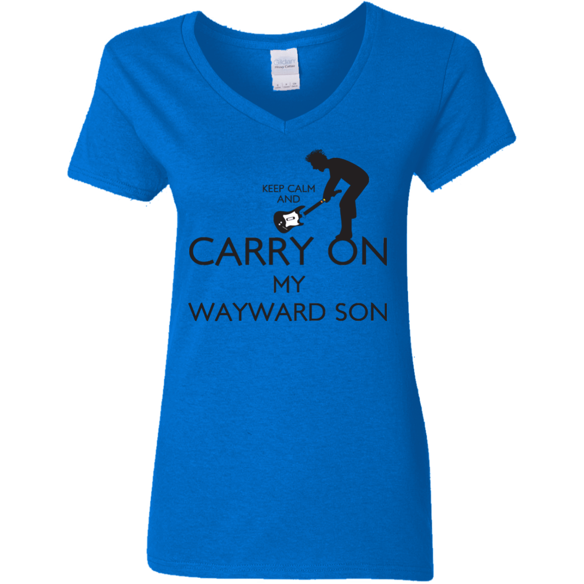 T-Shirts Royal / S Keep Calm and Carry On My Wayward Son! Women's V-Neck T-Shirt