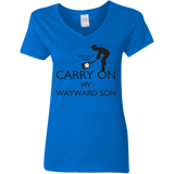 T-Shirts Royal / S Keep Calm and Carry On My Wayward Son! Women's V-Neck T-Shirt