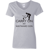 T-Shirts Sport Grey / S Keep Calm and Carry On My Wayward Son! Women's V-Neck T-Shirt