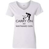 T-Shirts White / S Keep Calm and Carry On My Wayward Son! Women's V-Neck T-Shirt