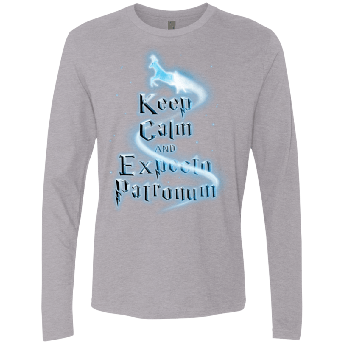 T-Shirts Heather Grey / Small Keep Calm and Expecto Patronum Men's Premium Long Sleeve