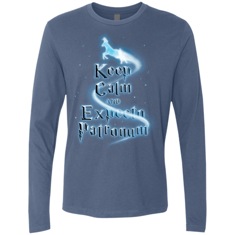 T-Shirts Indigo / Small Keep Calm and Expecto Patronum Men's Premium Long Sleeve