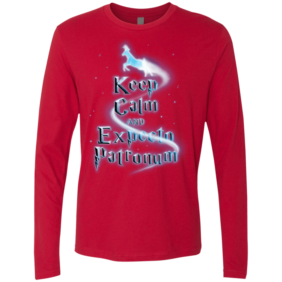 T-Shirts Red / Small Keep Calm and Expecto Patronum Men's Premium Long Sleeve