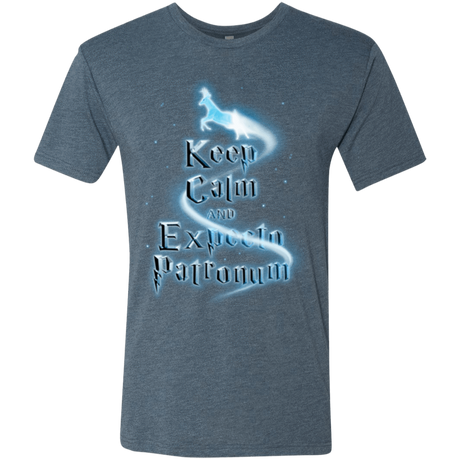 T-Shirts Indigo / Small Keep Calm and Expecto Patronum Men's Triblend T-Shirt