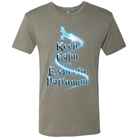 T-Shirts Venetian Grey / Small Keep Calm and Expecto Patronum Men's Triblend T-Shirt