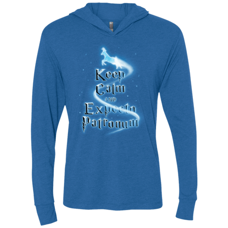 T-Shirts Vintage Royal / X-Small Keep Calm and Expecto Patronum Triblend Long Sleeve Hoodie Tee