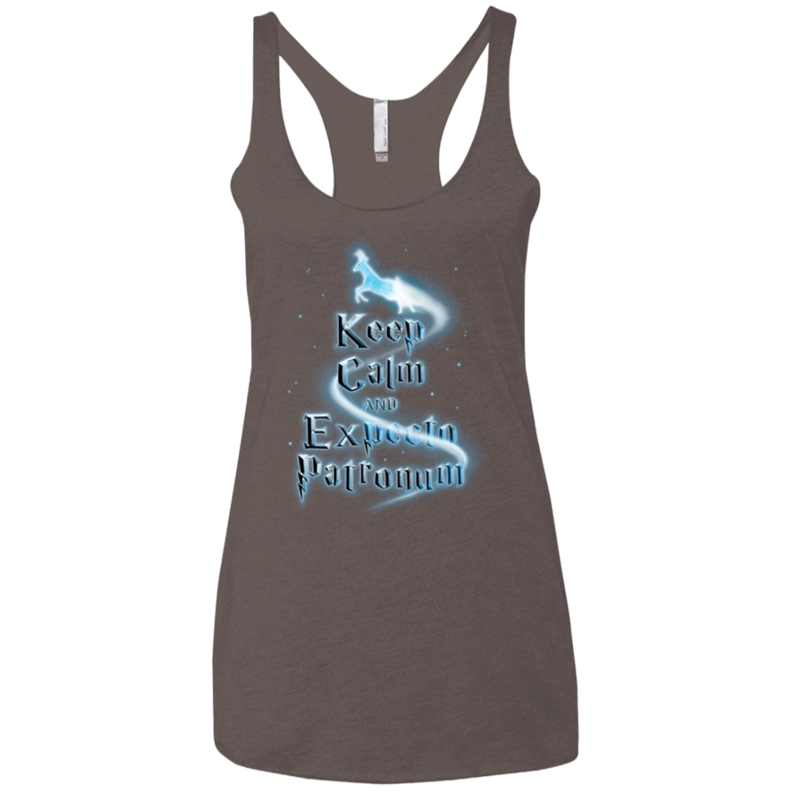 T-Shirts Macchiato / X-Small Keep Calm and Expecto Patronum Women's Triblend Racerback Tank