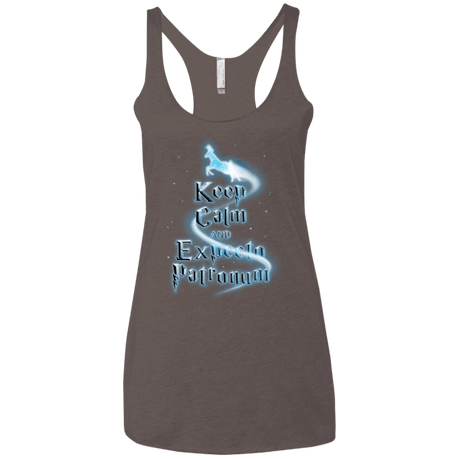 T-Shirts Macchiato / X-Small Keep Calm and Expecto Patronum Women's Triblend Racerback Tank